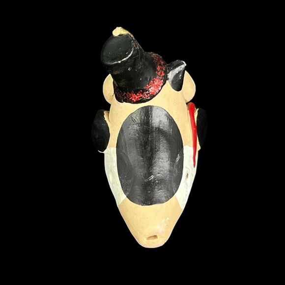 Vintage Cat Clay Whistle Russian Folk Art Hand Painted Male Wearing Tuxedo READ - Picture 4 of 8